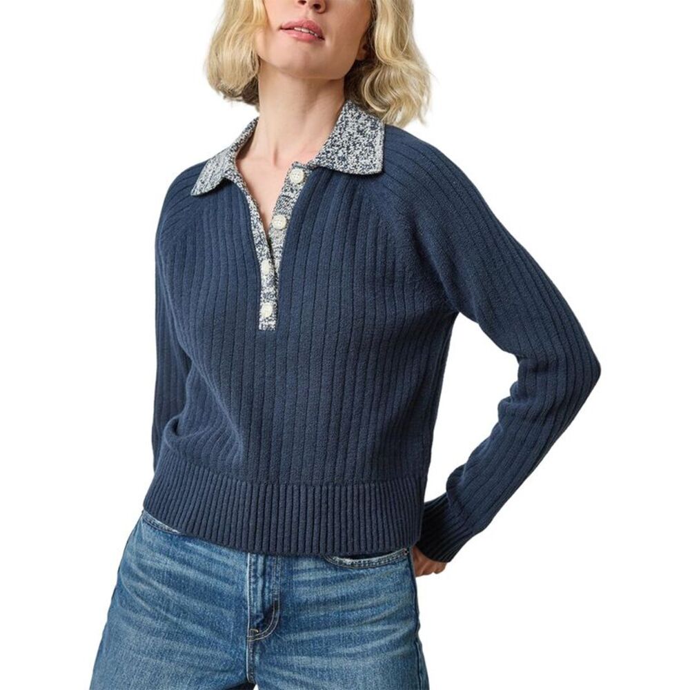Lilla P Womens  Marled Henley Sweater